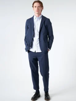 BEAMS PLUS - Ivy Seersucker Trousers in Navy Solid