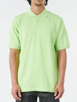BEAMS PLUS - Knit Polo Shirt in Light Green