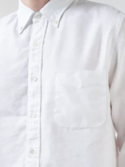 BEAMS PLUS - Linen Coolmax Button-Down Shirt in White