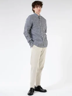 BEAMS PLUS - Linen Gingham Check Button-Down Shirt in Black