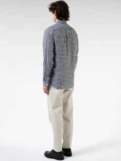 BEAMS PLUS - Linen Gingham Check Button-Down Shirt in Black