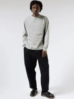 BEAMS PLUS - Long Sleeve Pocket Tee in Heather Grey