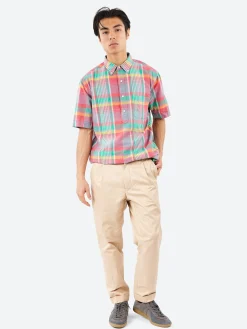 BEAMS PLUS - Madras Pullover Shirt in Pink