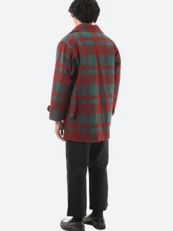 BEAMS PLUS - Mechanic Melton Hunting Coat in Red and Green Check