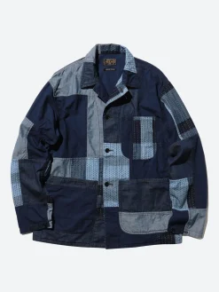 BEAMS PLUS - MIL Chore Jacket in Patchwork Indigo