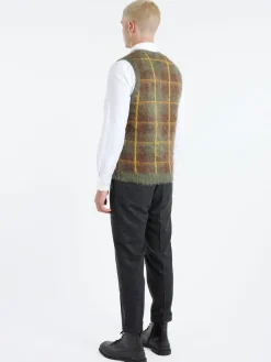 BEAMS PLUS - Mohair Check Vest in Green