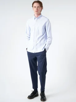 BEAMS PLUS - Oxford Candy Stripe Button Down in Blue