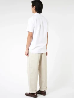 BEAMS PLUS - Oxford Short Sleeve Button-Down Shirt in White