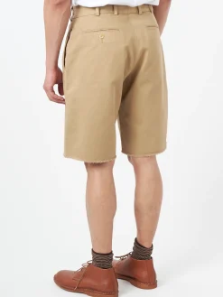 BEAMS PLUS - Plain Front Shorts in Khaki