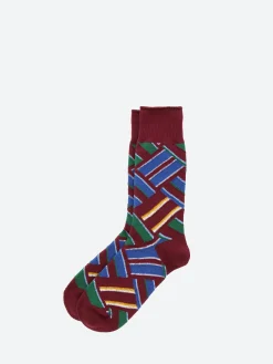 BEAMS PLUS - Regimental Socks in Wine