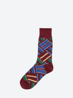 BEAMS PLUS - Regimental Socks in Wine