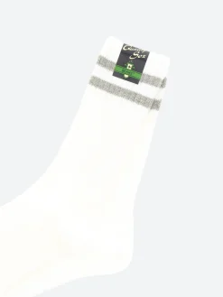 BEAMS PLUS - Schoolboy Socks in White/Grey