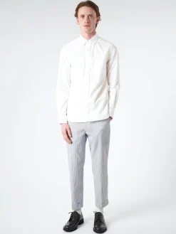 BEAMS PLUS - Seersucker Ivy Trousers in Blue Stripe