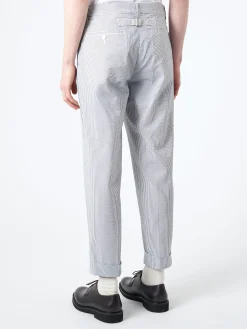 BEAMS PLUS - Seersucker Ivy Trousers in Blue Stripe