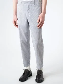 BEAMS PLUS - Seersucker Ivy Trousers in Blue Stripe