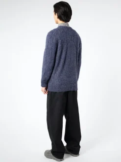 BEAMS PLUS - Stretch Mohair Cardigan in Navy