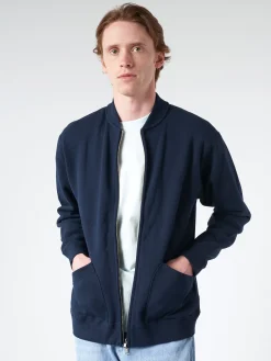 BEAMS PLUS - Sweat Zip Crew in Navy