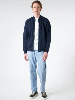 BEAMS PLUS - Sweat Zip Crew in Navy