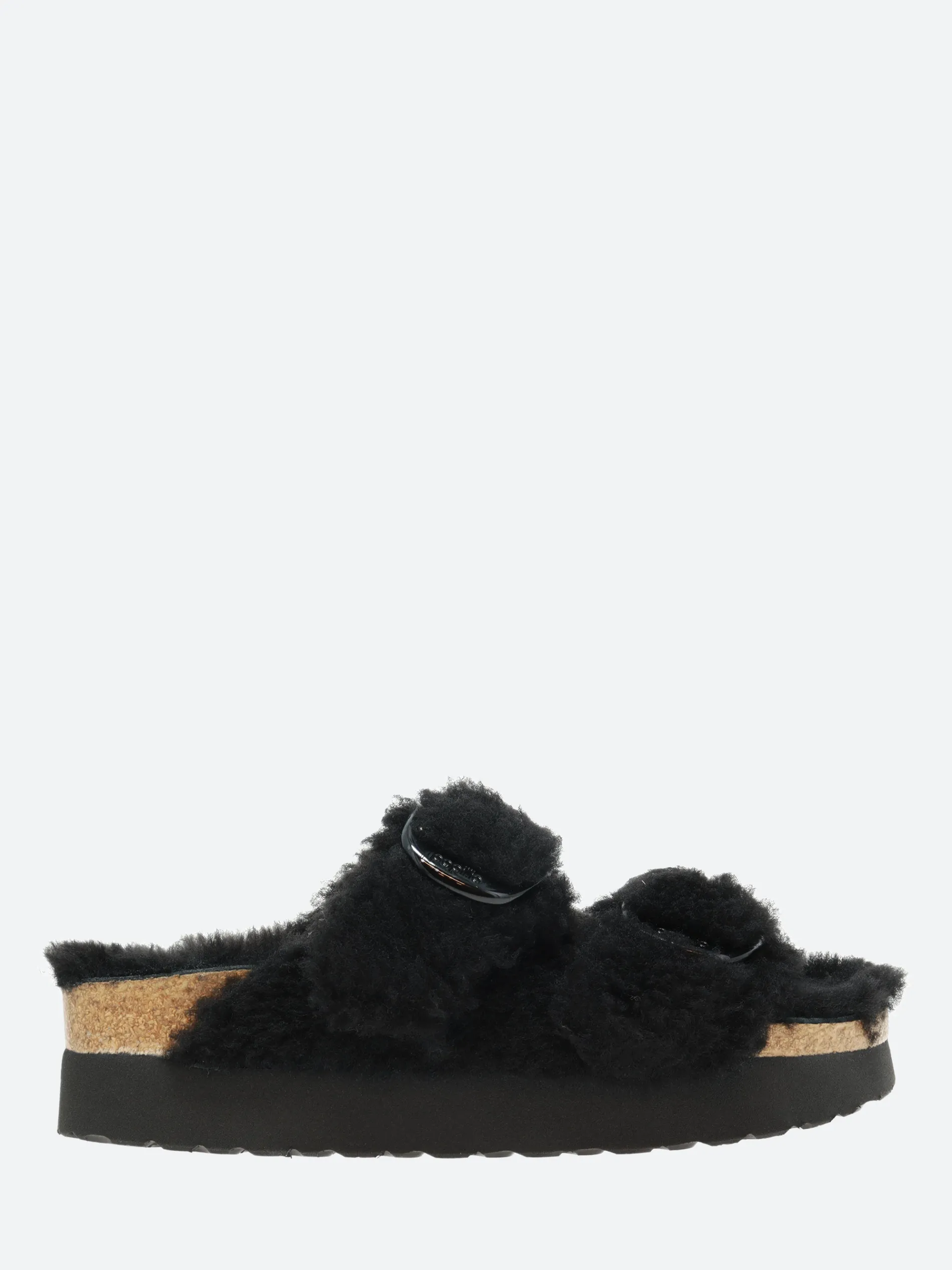 Birkenstock - Arizona Big Buckle Shearling in Black Teddy
