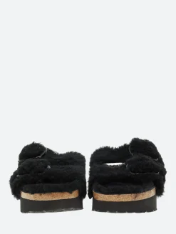 Birkenstock - Arizona Big Buckle Shearling in Black Teddy