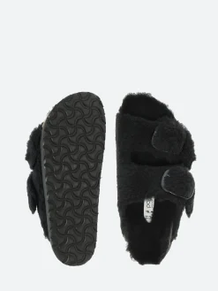 Birkenstock - Arizona Big Buckle Shearling in Black Teddy