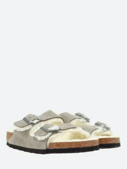 Birkenstock - Arizona Shearling in Stone Coin