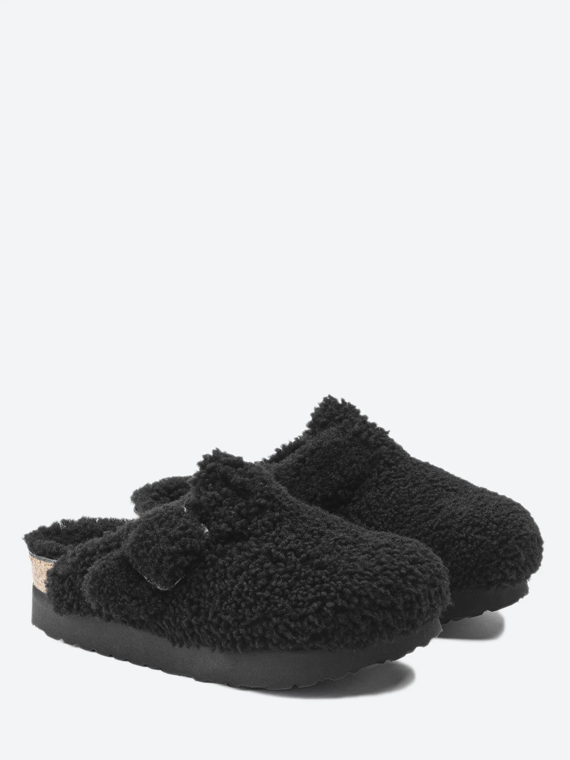 Birkenstock - Boston Big Buckle in Black Teddy