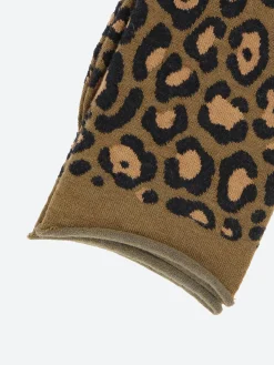 Bleuforêt - Fine Wool Leopard Print Socks in Loden