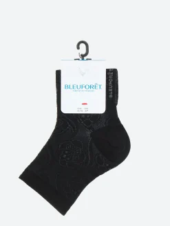 Bleuforêt - Lacy Silk Ankle Sock in Black