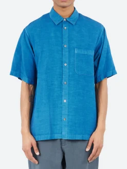 Blue Blue Japan - Broadcloth Short Sleeve Shirt in Indigo