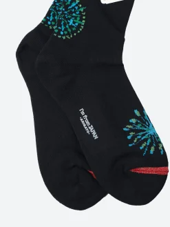 Blue Blue Japan - Hanabi Firework Glitter Sock in Black