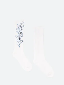 Blue Blue Japan - Minamo Jacquard Pile Socks in White