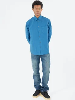 Blue Blue Japan - Organic Cotton Regular Collar Shirt in Indigo