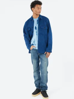 Blue Blue Japan - Sashiko Fatigue Shirt in Indigo