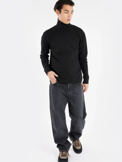 Blue Blue Japan - Teleco Stitch Turtleneck in Black