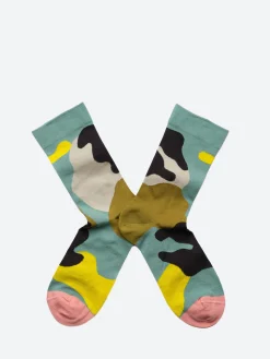 Bonne Maison - Abstract Print Sock in Aloes