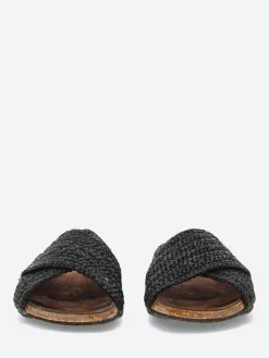 Bosabo - 442 Mules in Noir Raphia