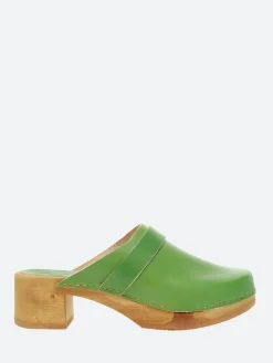 Bosabo - Anna Clogs in Verte Pomme Vegetal