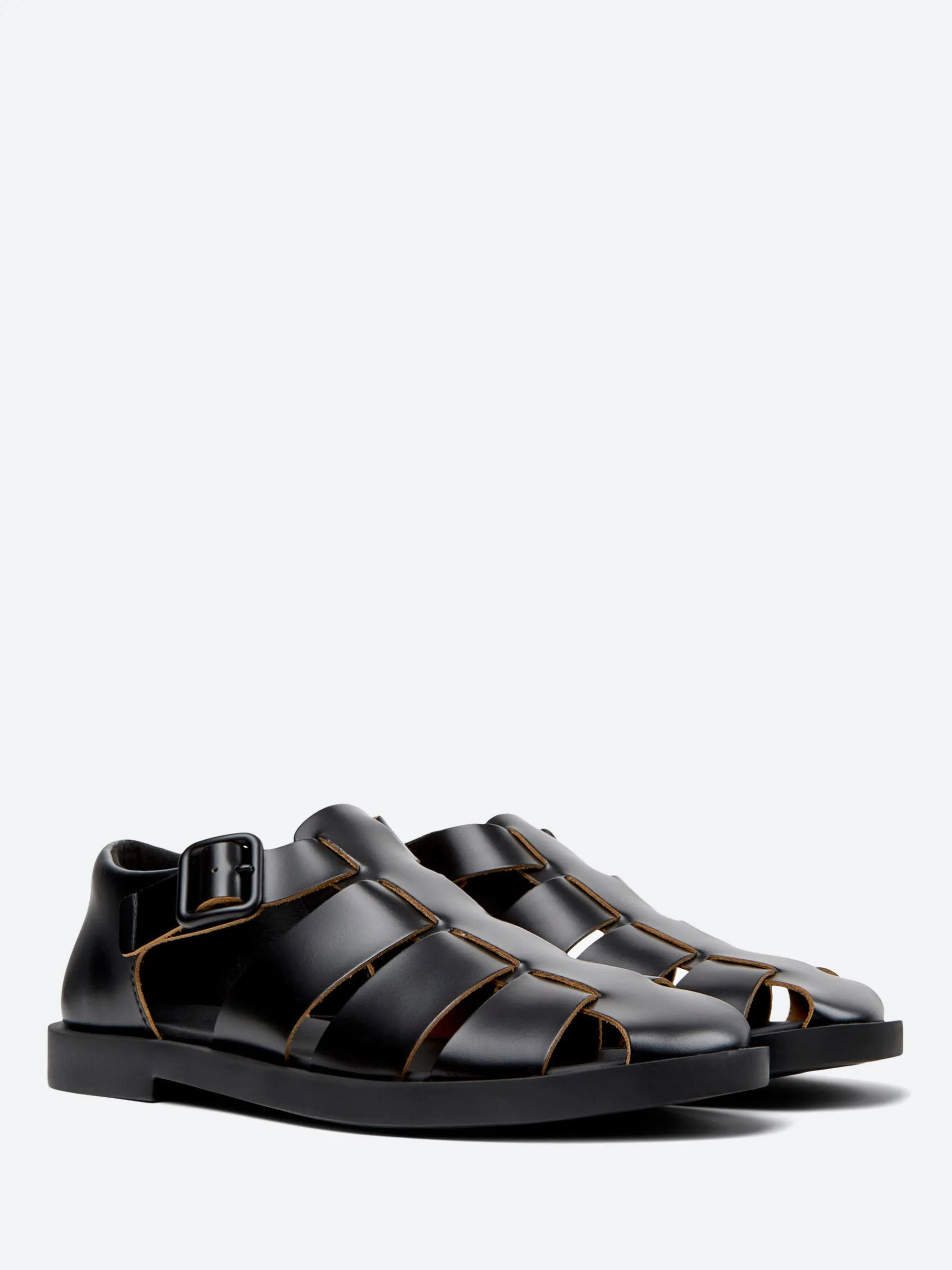 Camper - Don Fisherman Sandals in Black