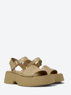 Camper - Tasha Leather Sandal in Beige