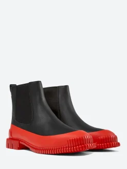 Camper - Women's Pix Chelsea Boots in Black and Red