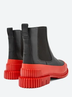 Camper - Women's Pix Chelsea Boots in Black and Red