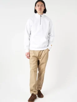 Carhartt WIP - Chase Neck Zip Sweatshirt in Ash Heather and Gold