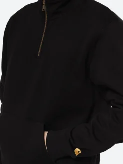 Carhartt WIP - Chase Neck Zip Sweatshirt in Black/Gold