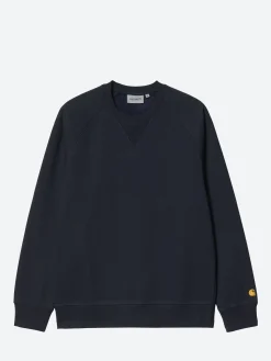 Carhartt WIP - Chase Sweatshirt in Dark Navy/Gold