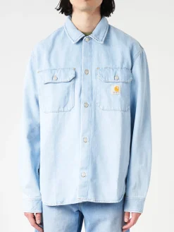 Carhartt WIP - Harvey Shirt Jacket in Blue Stone Bleached