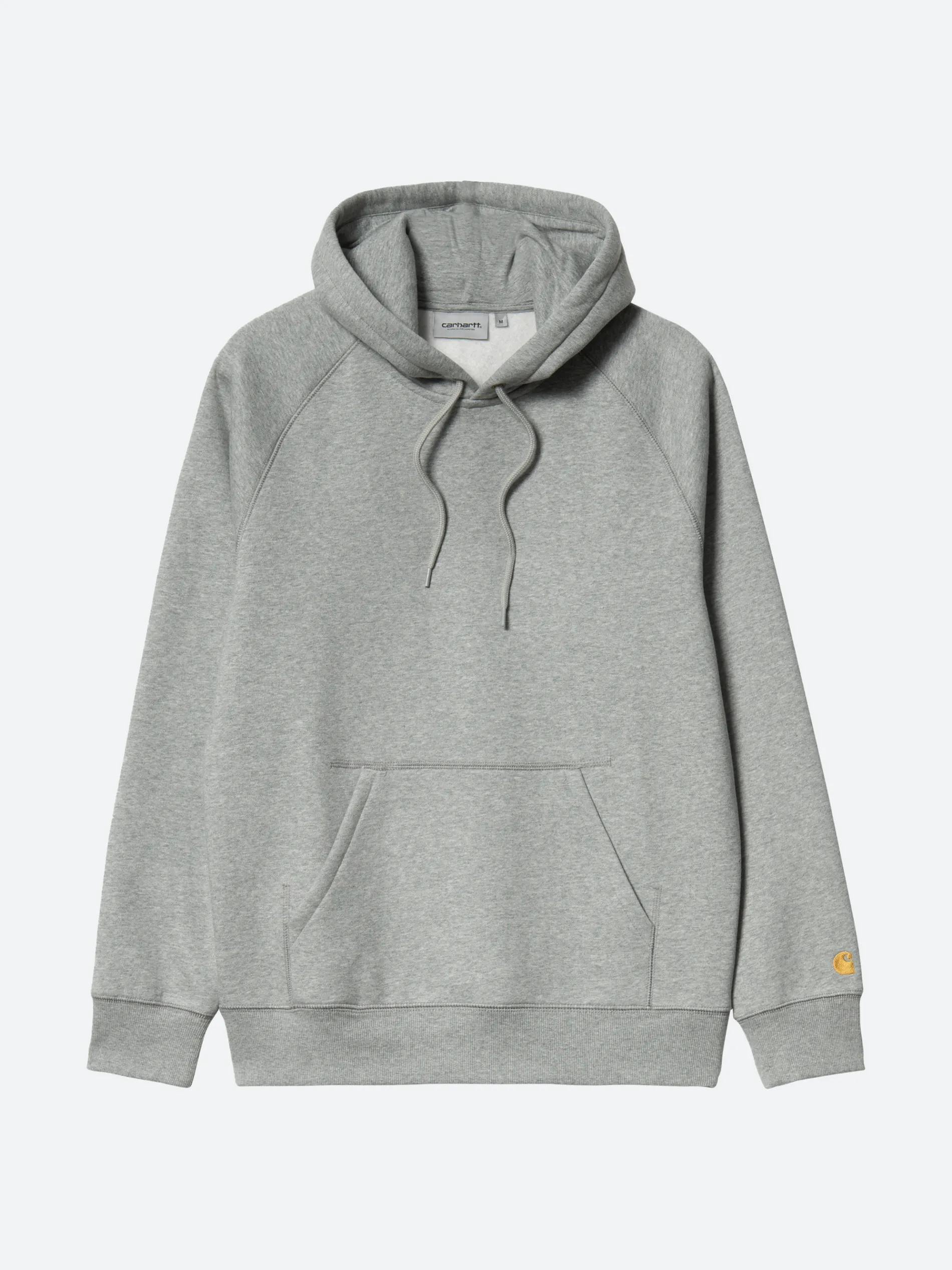 Carhartt WIP - Hooded Chase Sweatshirt in Grey Heather/Gold