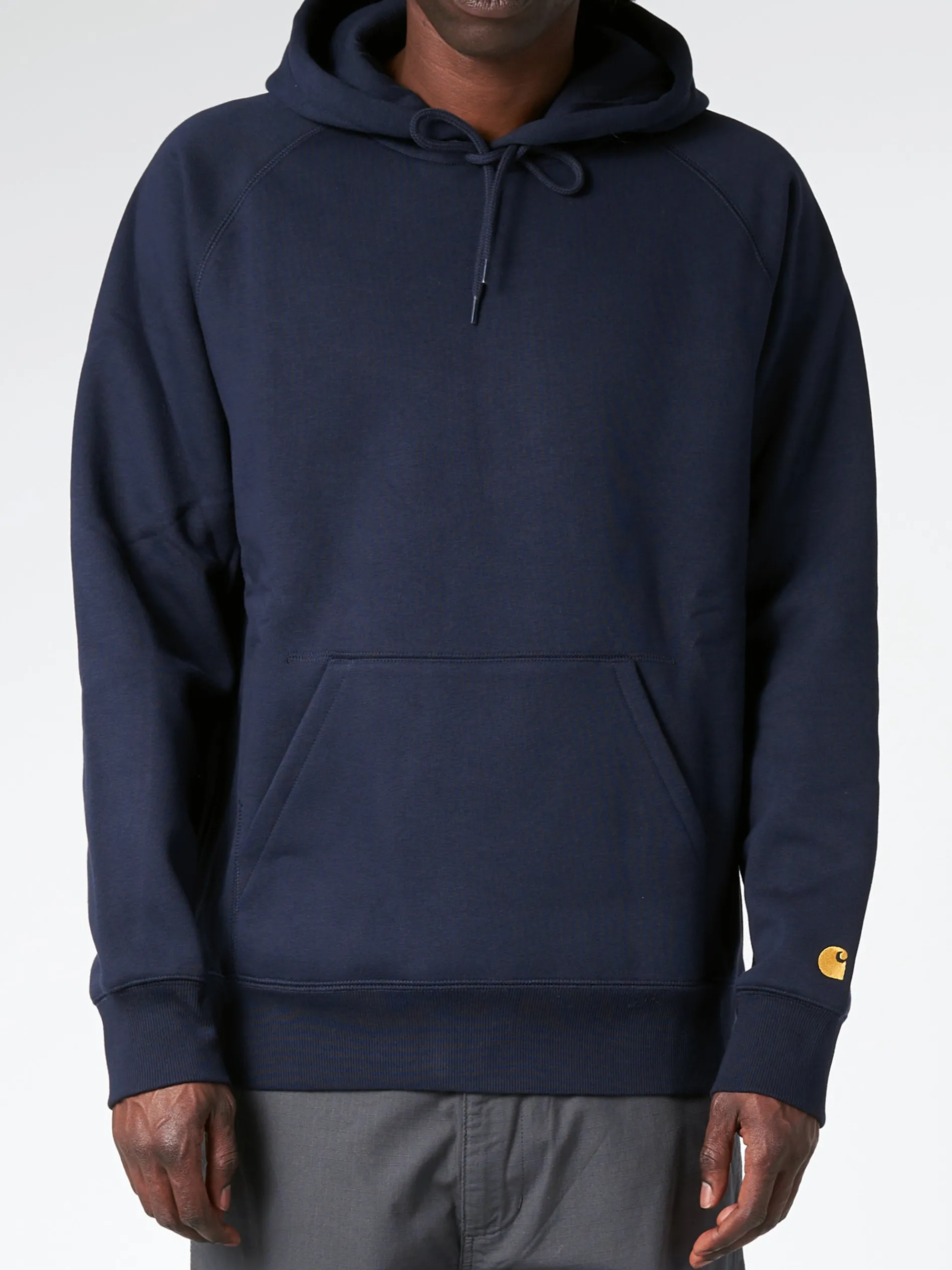 Carhartt WIP - Hooded Chase Sweatshirt in Dark Navy/Gold