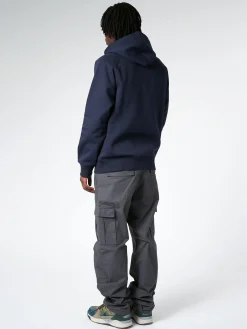 Carhartt WIP - Hooded Chase Sweatshirt in Dark Navy/Gold