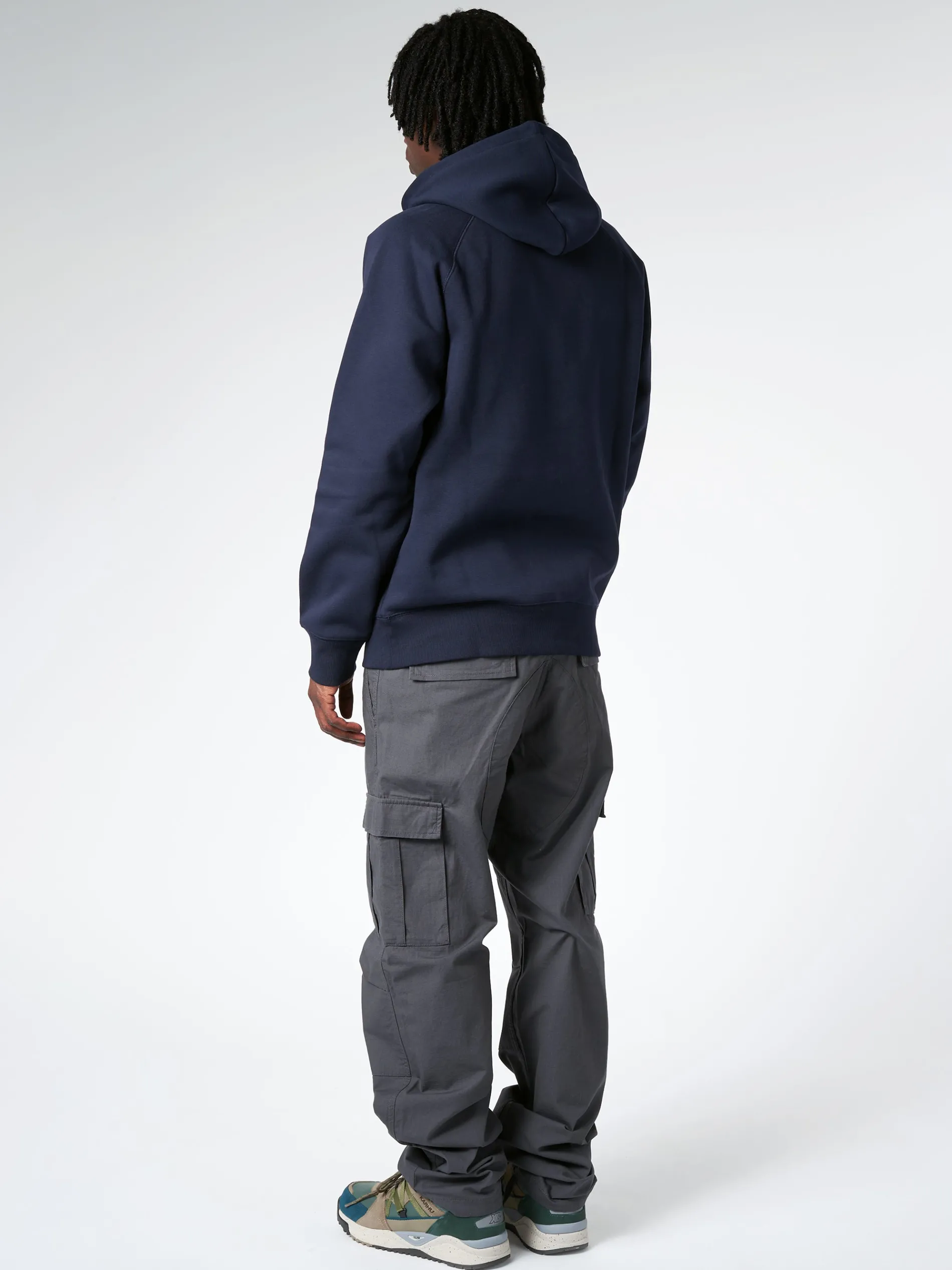 Carhartt WIP - Hooded Chase Sweatshirt in Dark Navy/Gold